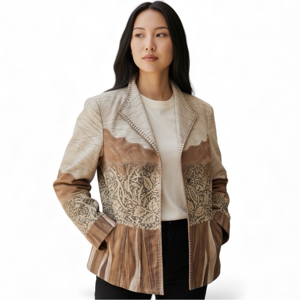 Coldwater Creek Women’s Faux Suede Patchwork Jacket, Size P8
